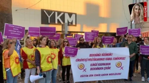 Eğitim Sen İzmir Kadın Meclisi, iktidarın cinsiyetçi kıyafet dayatmalarını protesto etti